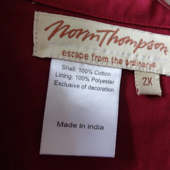 Norm Thompson women's size 2X, light weight jacket burgundy / blue embroidery - Picture 3 of 12